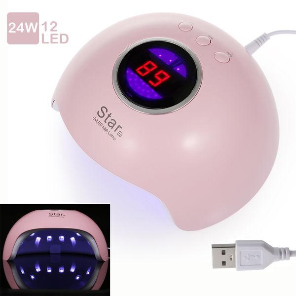

24w mini usb led uv lamp for nails lcd display all nail gel polish drying nail dryer lamp for manicure machine