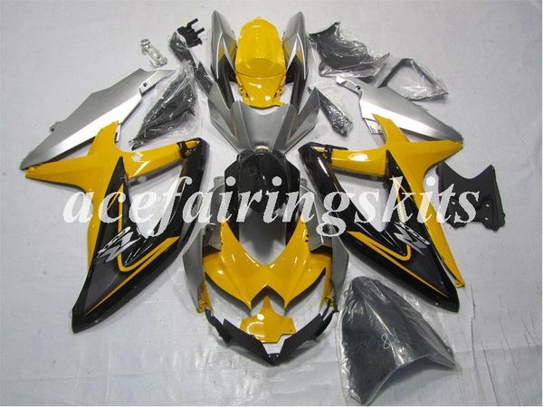 

4 бесплатные подарки новый мотоцикл abs полный обтекатель набор, пригодный для suzuki gsx-r1000 k7 2007 2008 07 08 кузова установлен желтый