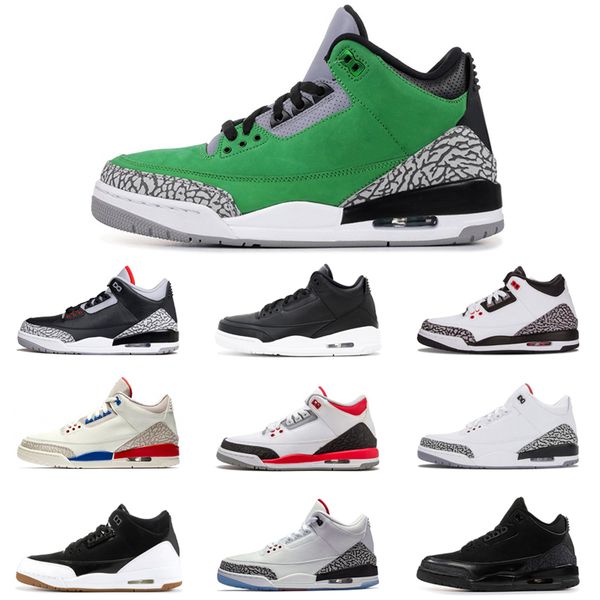 

3 3s og men basketball shoes air retro jordan pure white black cat cement sport blue unc mens trainers fashion sports sneakers