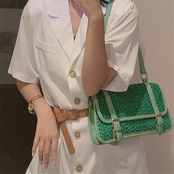 

2020 niche design grass woven hollow armpit bag bag shoulder bags summer fashion casual women purse and handbags sac a main