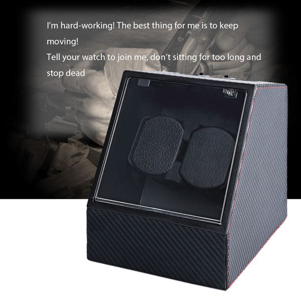 

часы winder box case holder стенд организатор auto mute нерегулярной формы наручные часы дисплей ювелирных изделий хранения 2 вертушки раска, Black;blue