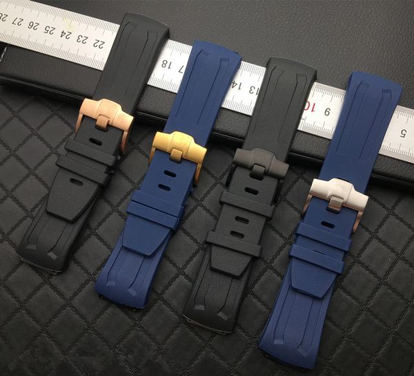 

black blue watchband 27mm watch band for ap 26589 26560io.oo.d002ca.01 for audemars and piguet strap oak concept belt, Black;brown