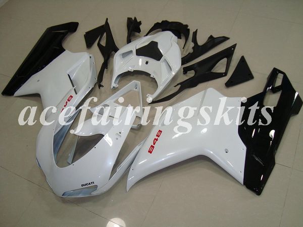 

4gifts new abs full fairings kit fit for ducati 848 1098 1198 1098s 1098r evo 2007 2008 2009 2010 2011 2012 white gloss
