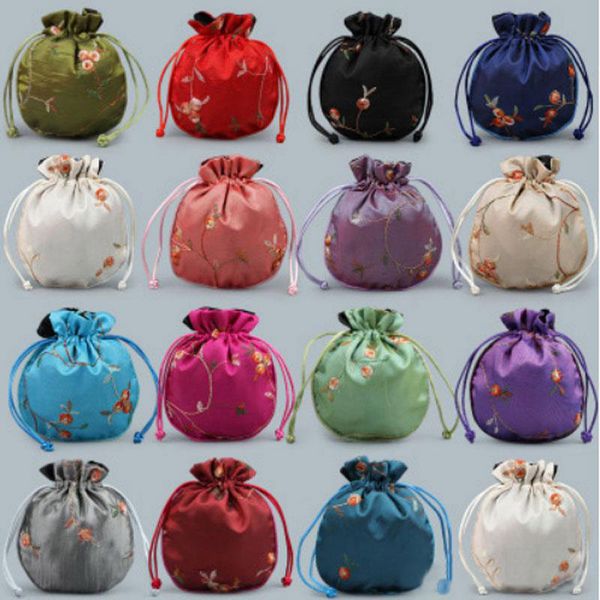 Новый Ювелирный Дисплей 11 * 13 см Сумки на DrawString Женщины Детская Хранение Китайский Шелковый Вышивка Браслет Пакеты Бесплатная Доставка