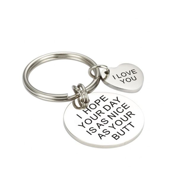

stainless steel keychain l hope your day ls as nlce, Silver