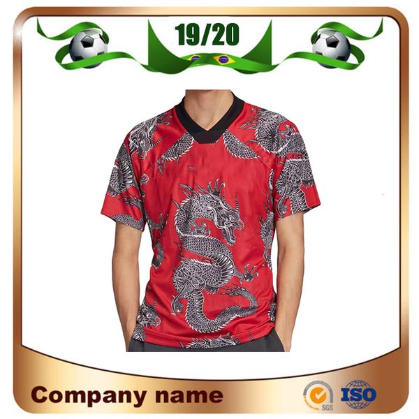 

2020 manchester chinese new year china dragon special edition red soccer jerseys 19/20 rashford pogba lingard mata maguire football shirt un, Black;yellow
