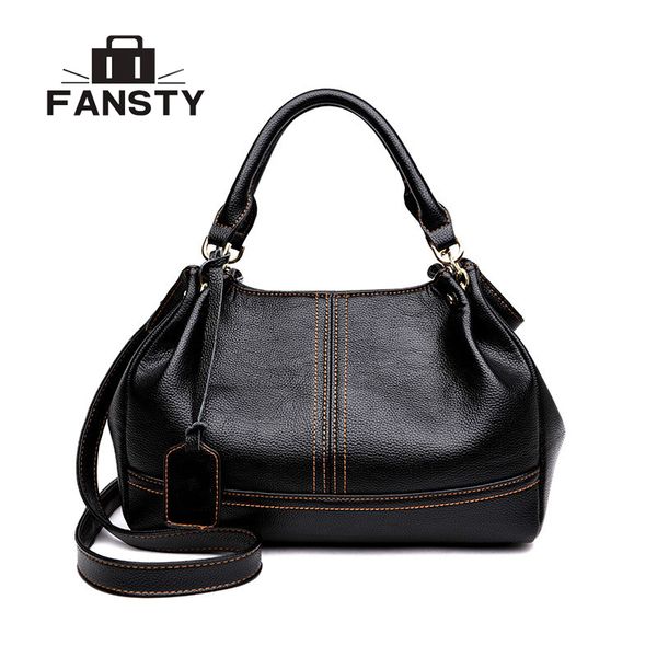 

real sheep women 2018 new fashion handbag casual crossbody bags hobos shoulder bag genuine leather europe female large tote bag