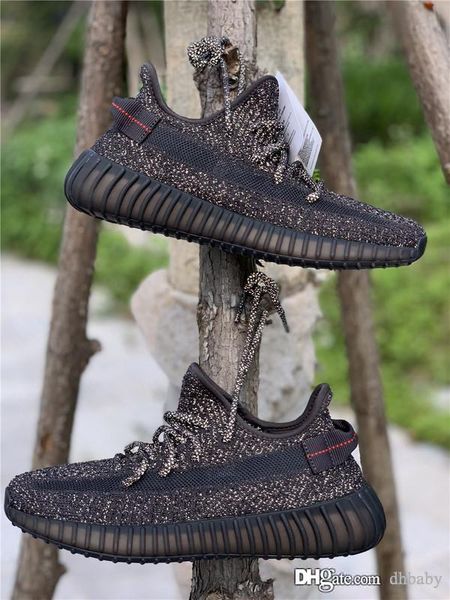 

black 3m reflective mens womens running shoes yeezreel yecheil citrin cloud white glow kanye west designer trainers sports sneaker fu9007