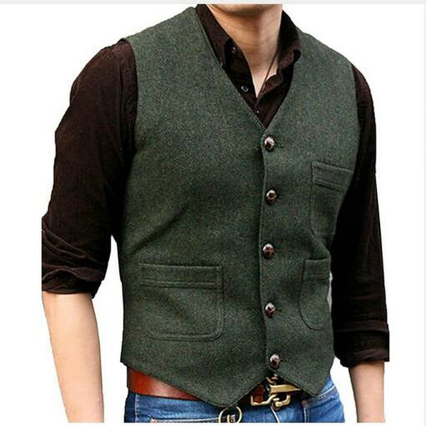 

mans suit vest wool herringbone formal groom's wear suit vest men's wedding tuxedo waistcoat plus size custom size waistcoat, Black;white