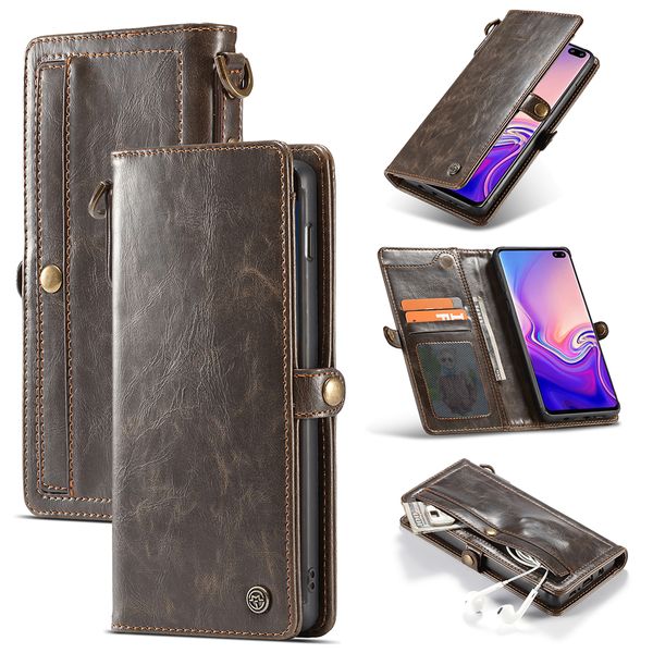 

leather flip wallet case for samsung s10 s9 s8 plus note 10 card holder magnetic detachable slim fit protective back cover for samsung