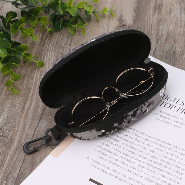 

fashion glasses box zipper portable camouflage sunglasses case optical eyewear accessory, Silver