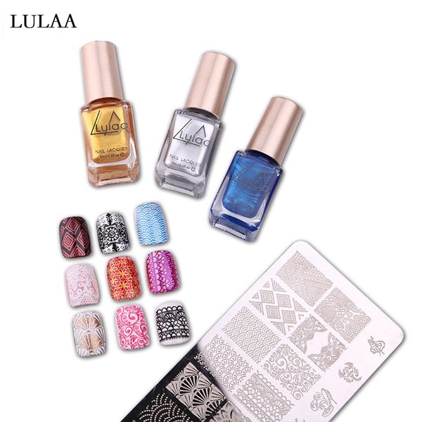 

lulaa 6ml stamp polish nail polish & stamp nail art 12 color optional stamping lacquer spray varnish bling tslm1