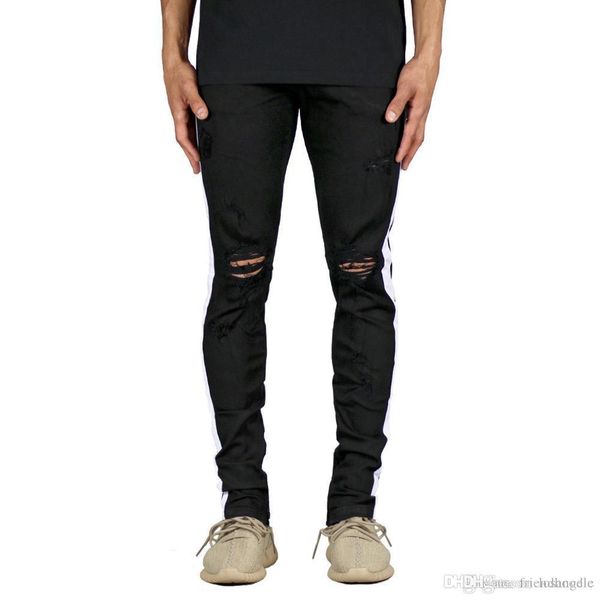 

2020 gd style jeans mens clothing spring new fashion long zipper pencil pants pantalones, Blue