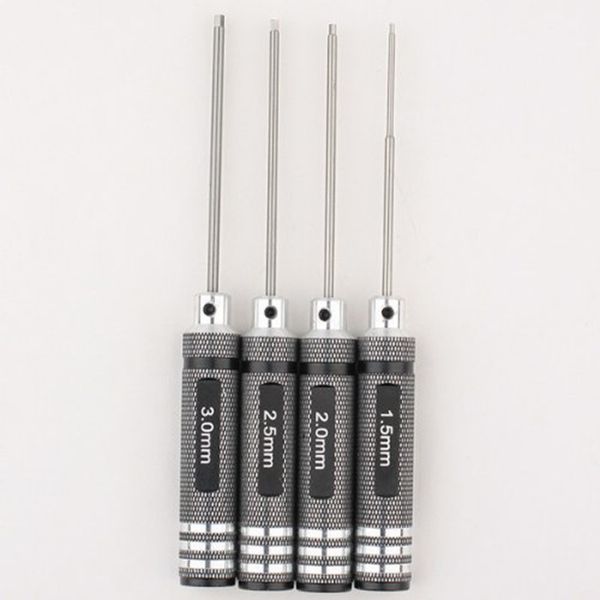 

4 pcs/set hex driver wrench 1.5mm/2mm/2.5mm/3.0mm low racing hex driver set replaceable bit for heli t-rex 450/esky cp v2