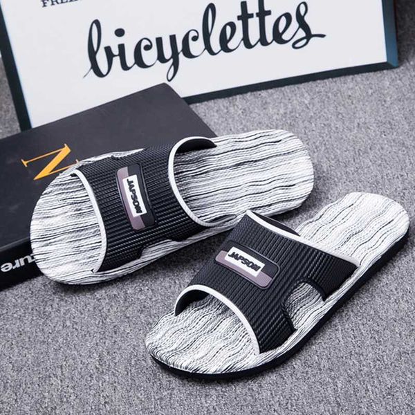 

new mens slippers indoor nice non-slip home bathroom slippers for man woman massage badslippers summer beach slides male, Black