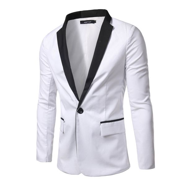 

2018 brand new blazer for men fashion designer slim fit blazers one button casual jacket masculine tuxedo male, White;black