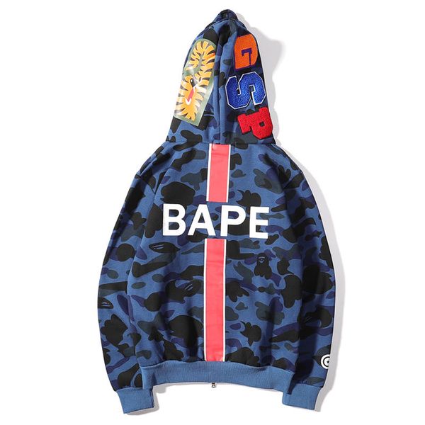 

luxurious brand design aape collaboration hooded jackets sweatshirts men women clothes sweater fashion streetwear outdoor hoodies coat, Gray;blue