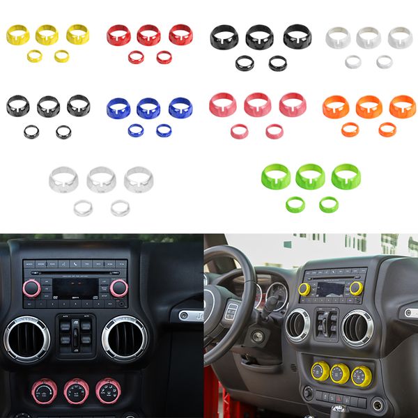 

abs air conditioner & radio switch cover ring trim for jeep wrangler jk 2011-2017 auto interior accessories