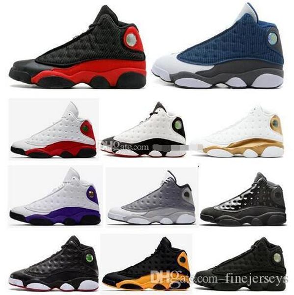 

13 bred chicago flint atmosphere grey men women basketball shoes 13s he got game melo dmp hyper royal sneakers with box