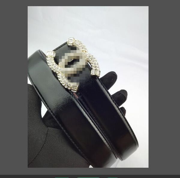 

the new spot for the design of fashion women's belts with diamonds and big buckles that are 3.4cm wide, Blue;gray
