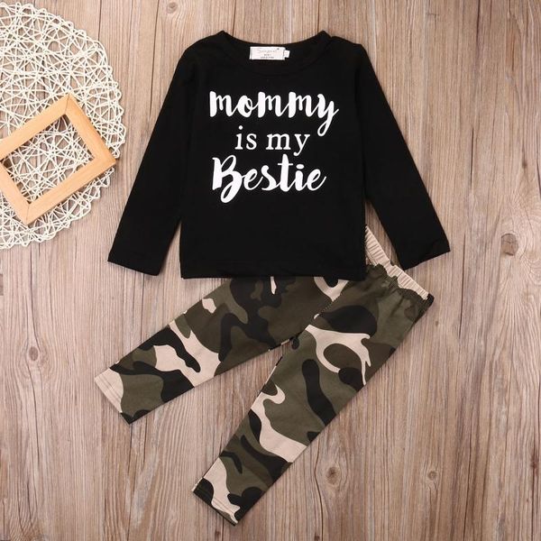 

мамочка моя bestie с длинным рукавом тройник рубашки и camo pant set for baby boy одежда, White