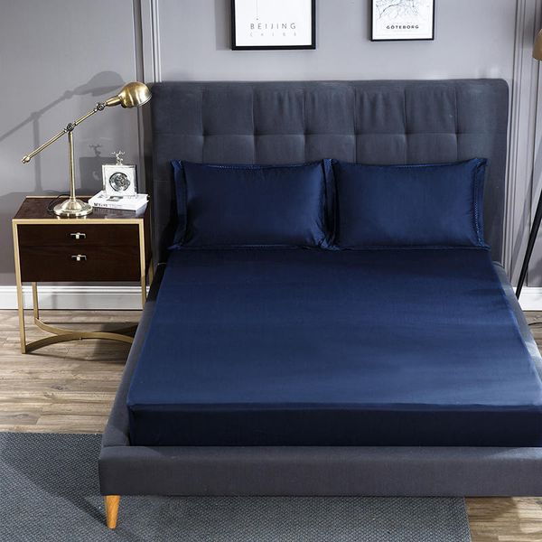 

blue gray egyptian cotton silky bed sheet 160x200cm fitted sheet twin queen king bed sheets set cover drap housse sabanas