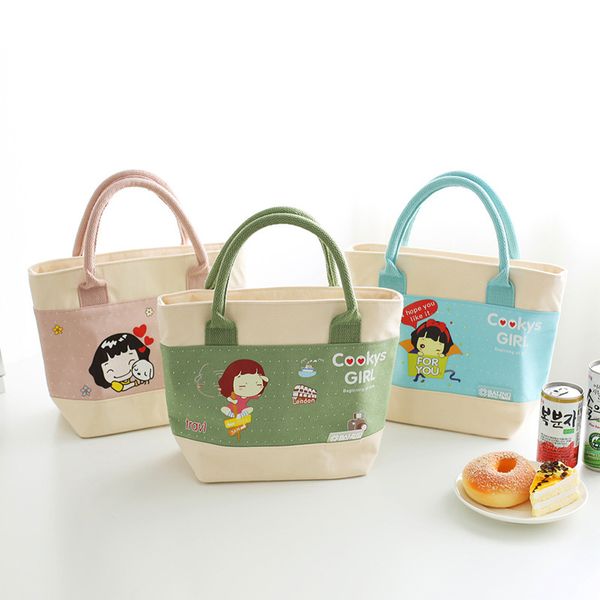

cute girls kids lunch bag insulated thermal water bottle cooler bags family picnic fruit pouch products organizer, Blue;pink