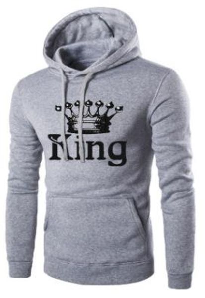 

Lovers Hoodies Mens Clothing Spring King Queen Printed Hooded Sweatshirts Pullovers