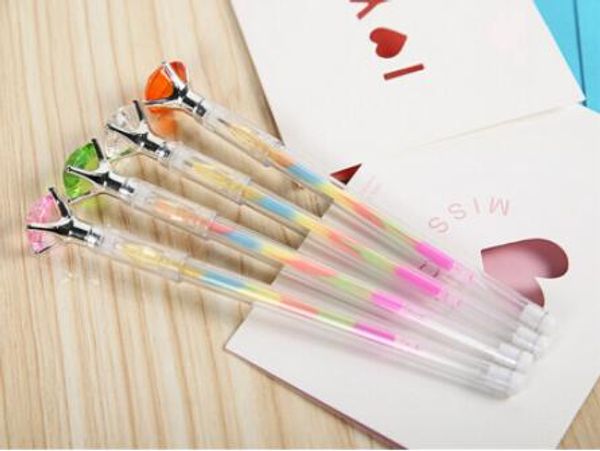 200 pezzi misti Bling Bling Diamond Crystal Rainbow Gel Pen Cute School Gel Pen per studenti Regalo di Natale per bambini