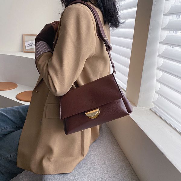 

vintage fashion solid pu leather women's shoulder crossbody bags set fashion women be oras 2020 bag