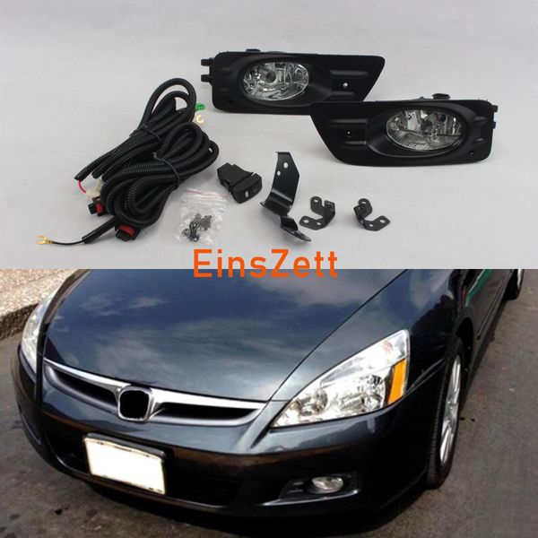 

автомобиль fog lamp монтажного комплект для accord 4dr 2006 2007 drl переднего бампера свет галогенной лампа свет сигнал с проводом переключ
