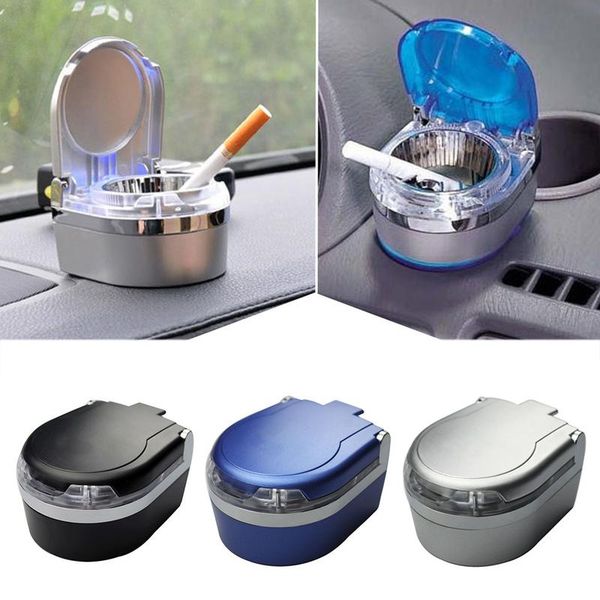 

car ashtray auto mini ashtray with led lights auto decoration accessory parts car ornament led lighting tool silver replacement