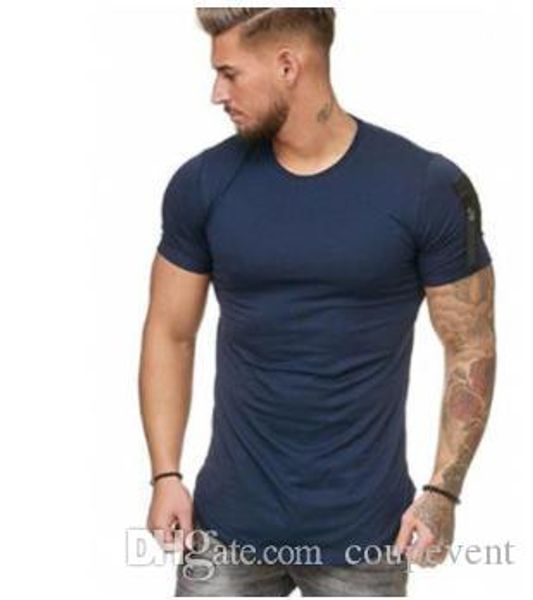 

summer zipper street tshirts men solid tees short sleeved tshirt, White;black