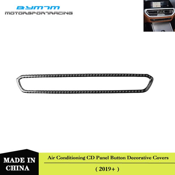 

real carbon fiber air conditioning cd panel button decorative covers stickers trim for bmw 3 series g20 g28