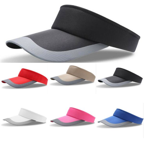 

women men sports sun visor golf tennis baseball casual cap outdoor adjustable summer beach peaked hat multi-color hats, Blue;gray
