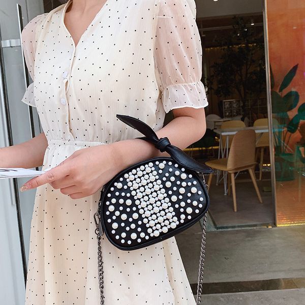 

fashin women handbag soft leather women bag small messenger bag single strap shoulder chain rivet beads crossbody bags