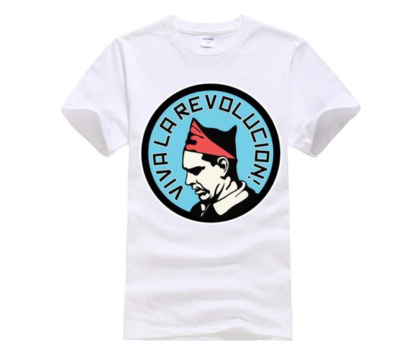 

fashion summer t-shirt viva la revolucion (durruti) for mans, White;black