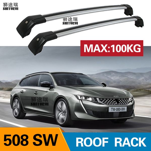 

бары 2pcs крыша для peugeot 508 sw, 5-др недвижимости, 2011- 2017 2018 алюминиевый сплав щечки поперечин крыши багажник cuv suv