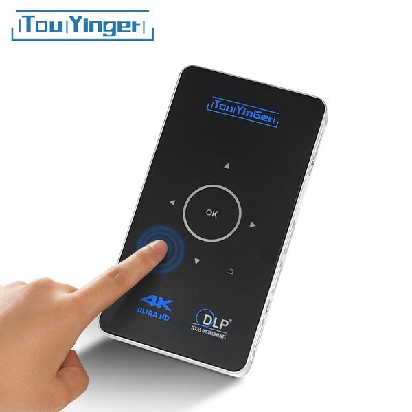 

support 4k 1080p full hd video dlp portable mini projector wifi airplay 2gb ram android touyinger s9 ac3 hdmi bluetooth miracast