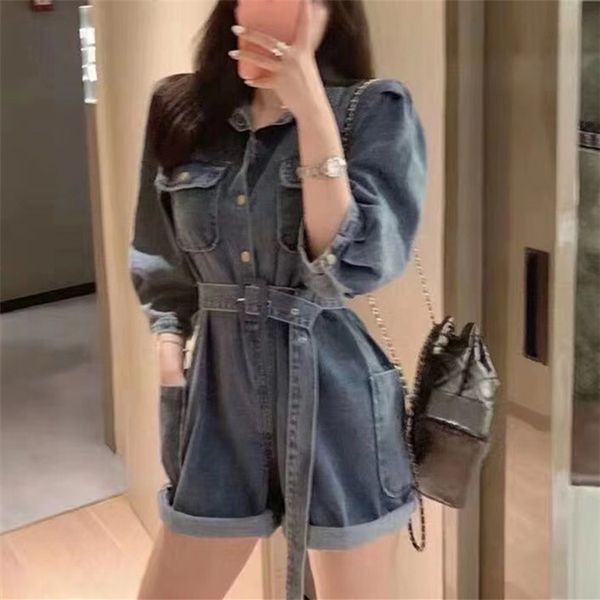 

women's jumpsuits & rompers zcwxm 2021 summer woman denim casual fashionable lace up short wide leg pants cargo playsuit playsuits, Black;white