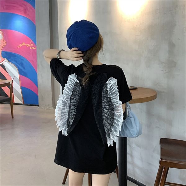

2020 fashion women's loose wings ins round collar t-shirt 2020 fashion women's loose wings jacket ins round collar jacket t-shirt, White
