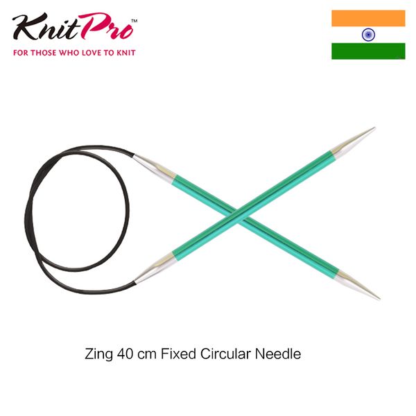 

1 piece knitpro zing 40 cm fixed circular knitting needle, Black