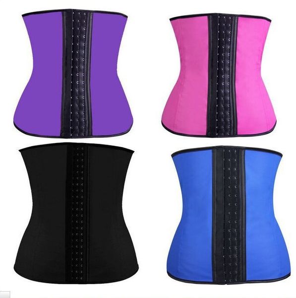 

latex waist trainer corset plus size steel bone cincher women slim body shaper girdles underbust corset waist trainer s-3xl, Black;white