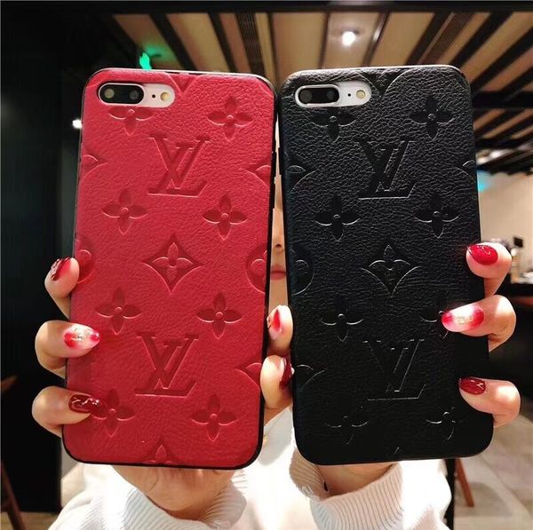 

For iphone 11 pro ca e monogram leather full body bumper cover for iphone x max xr x 8 7 plu cellphone back cover