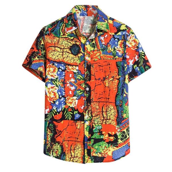 

mens short sleeve casual printed hawaiian shirt blouse t-shirt new trend outdoors beach #3.23 accessories