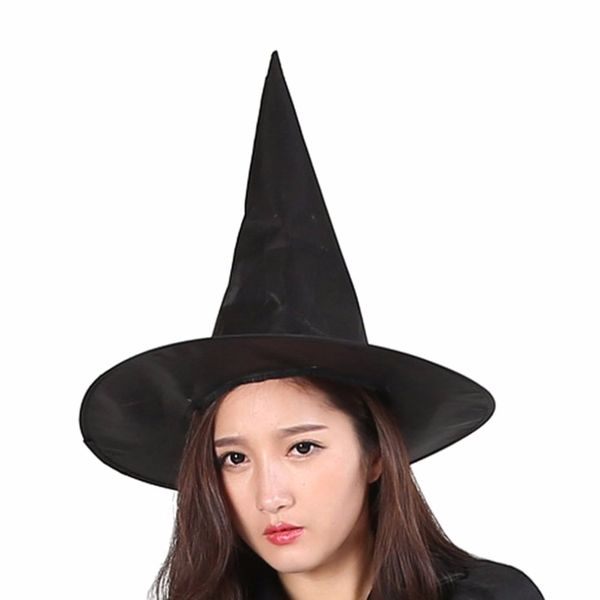 

2017 new halloween oxford cloth witch wizard hat magic hat wizard's caps party toys cosplay for adults and kids black spire hat other e