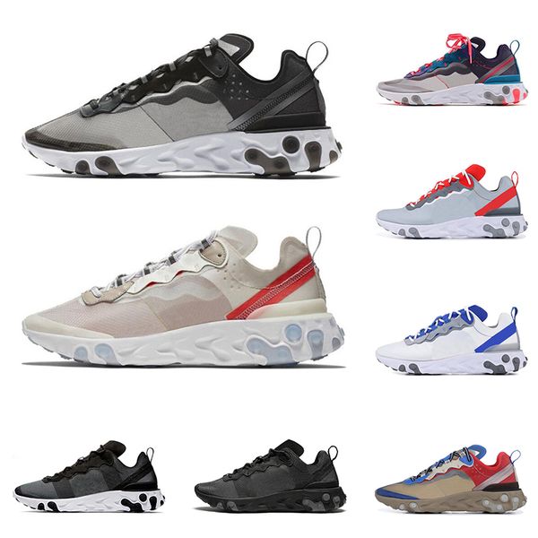

react element 87s 55s running shoes for men women des chaussures light bone triple black white royal solar red mens trainers sneakers