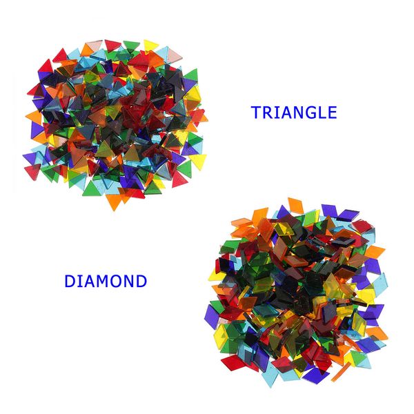 

jojo bows 50pcs diy handmade mosaic tiles diamond transparent mixed color glass for mosaic crafts supplies puzzle art materials