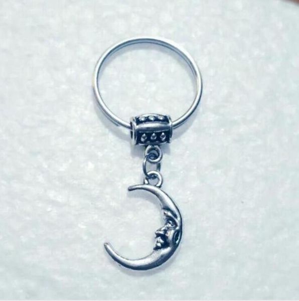 Metal Crescent Moon Rosto Chaveiro Chaveiro Lua Charms Para As Mulheres Chaves Carro Chaveiro Anel Lembrança Bolsa Jóias Presentes 780