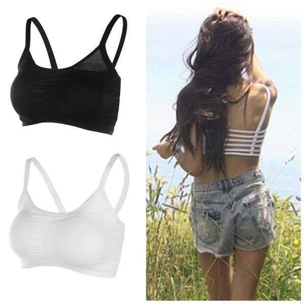 

sports bra hollow back midriff tank bra cool style wrap vest chest camisole drop shipping, White;black